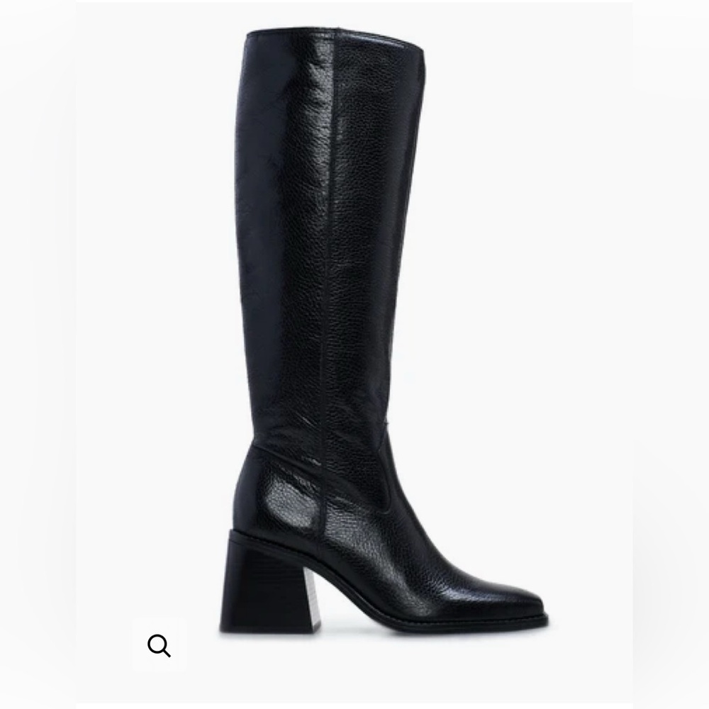 Vince Camuto Sangeti Knee High Boots, Black Leather, Women's 8 (Wide Calf) EUC